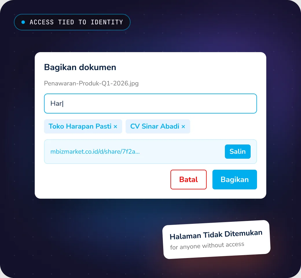 Decision 2: Share to a store name, not to whoever has the link.